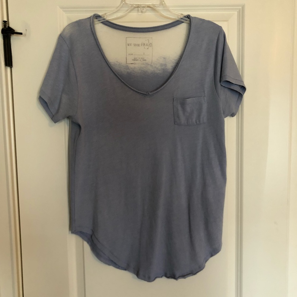 WE THE FREE Light Blue Distressed Tee